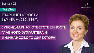 Банкротство. Субсидиарная ответственность главного бухгалтера и финансового директора